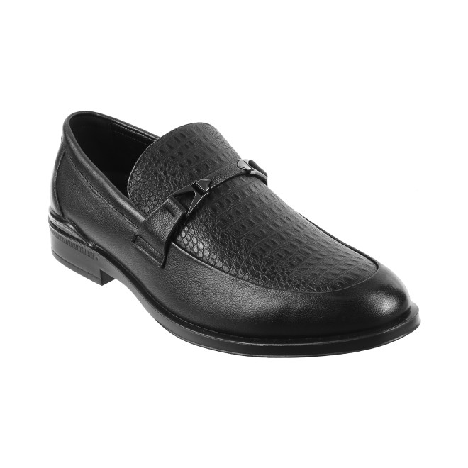 J.Fontini Men Black Formal Moccasin