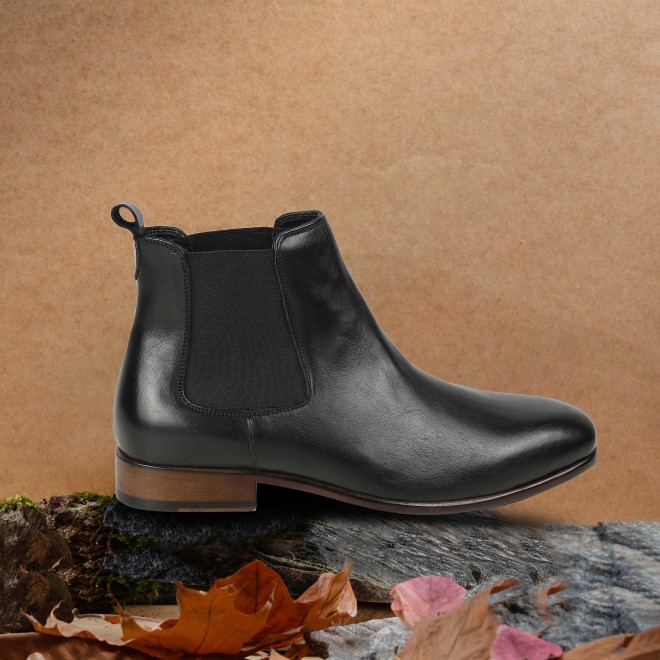 J.Fontini Men Black Formal Boots