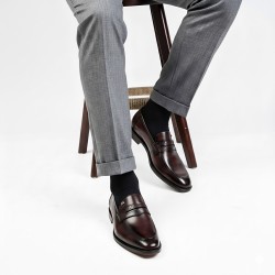 J.Fontini Men Wine Formal Slip-Ons