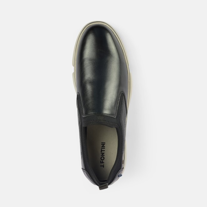 J.Fontini Men Black Casual Moccasin (SKU: 14-1257-11-40)