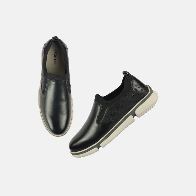 J.Fontini Men Black Casual Moccasin (SKU: 14-1257-11-40)