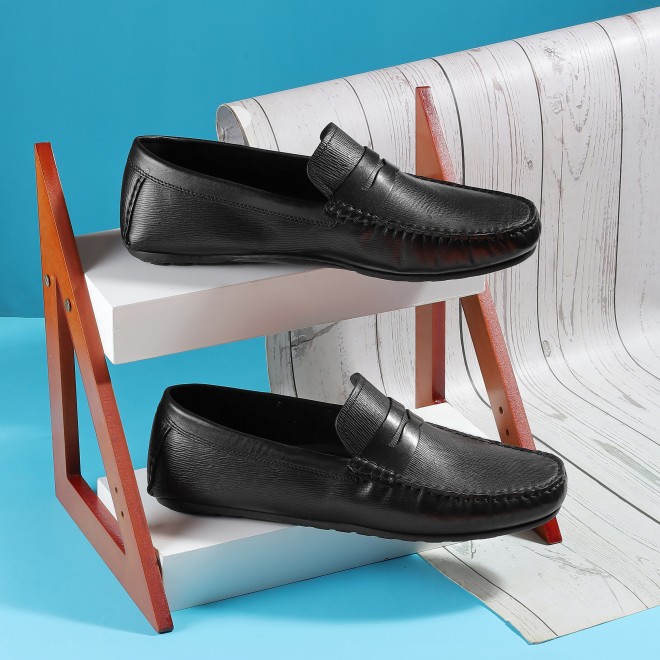 J.Fontini Men Black Casual Loafers