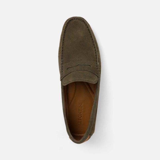 J.Fontini Men Olive Casual Loafers (SKU: 14-1278-49-39) J.Fontini Men Olive Casual Loafers (SKU: 14-1278-49-39)