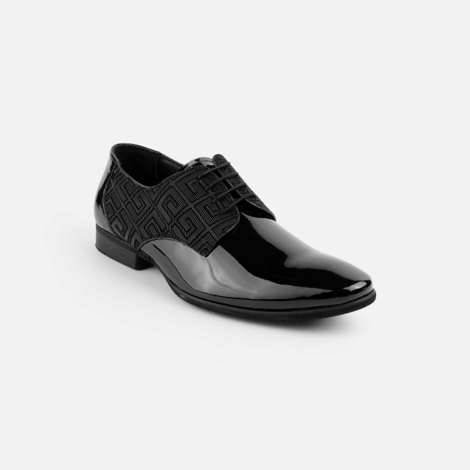 J.Fontini Men Black Party Lace Up