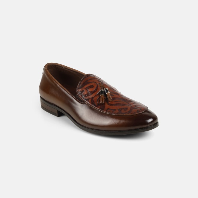 J.Fontini Men Tan Party Moccasin