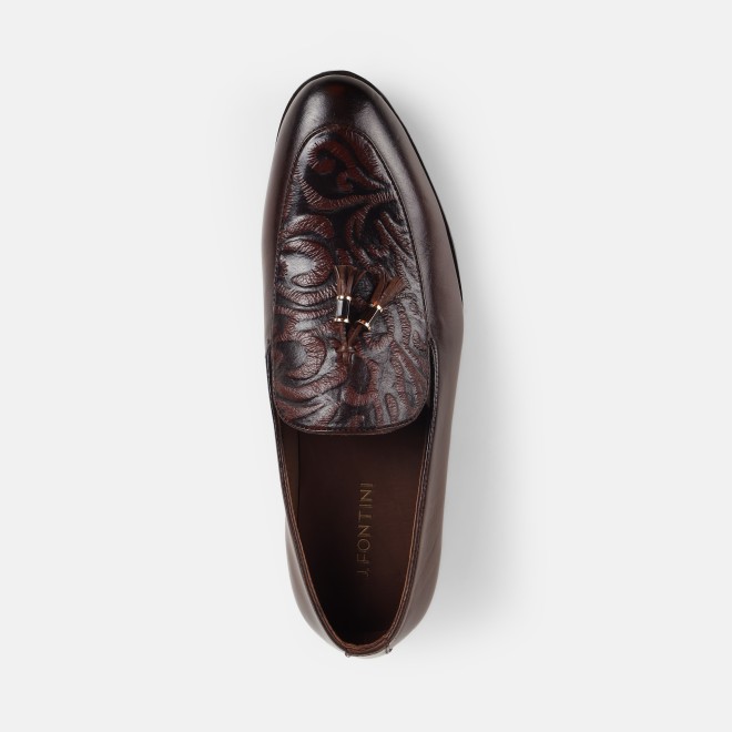J.Fontini Men Brown Party Moccasin (SKU: 14-1520-12-40)