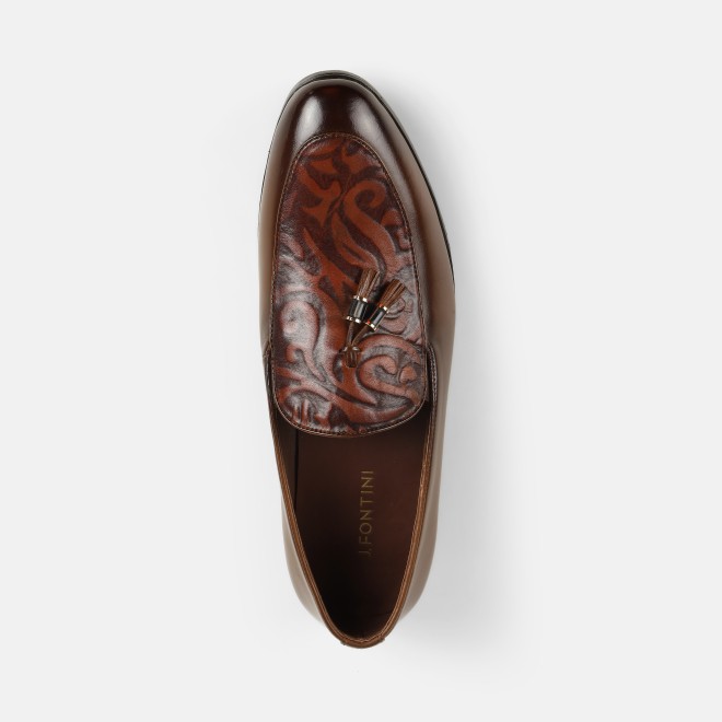 J.Fontini Men Tan Party Moccasin (SKU: 14-1520-23-39)