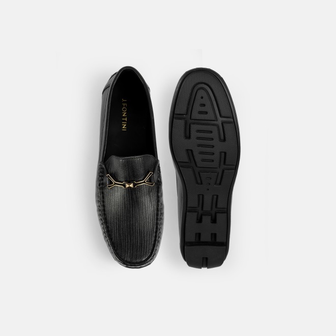 J.Fontini Men Black Formal Moccasin (SKU: 14-1525-11-40)