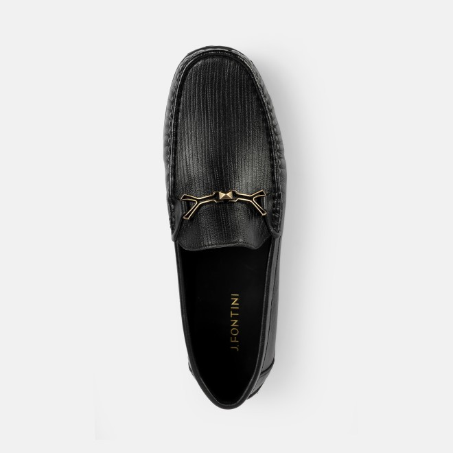 J.Fontini Men Black Formal Moccasin (SKU: 14-1525-11-40)