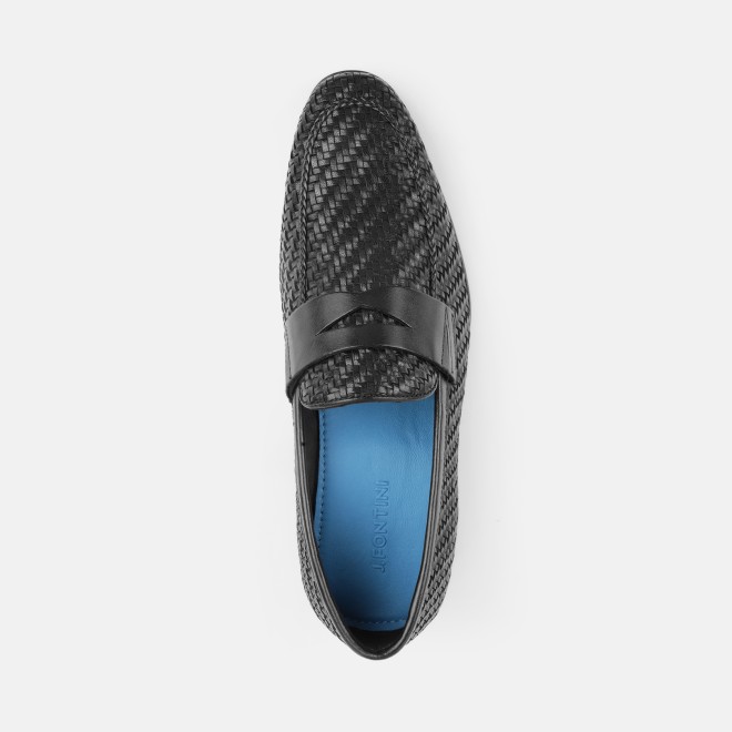 J.Fontini Men Black Party Moccasin (SKU: 14-1607-11-41)