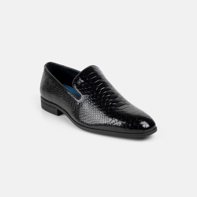 J.Fontini Men Black Party Moccasin