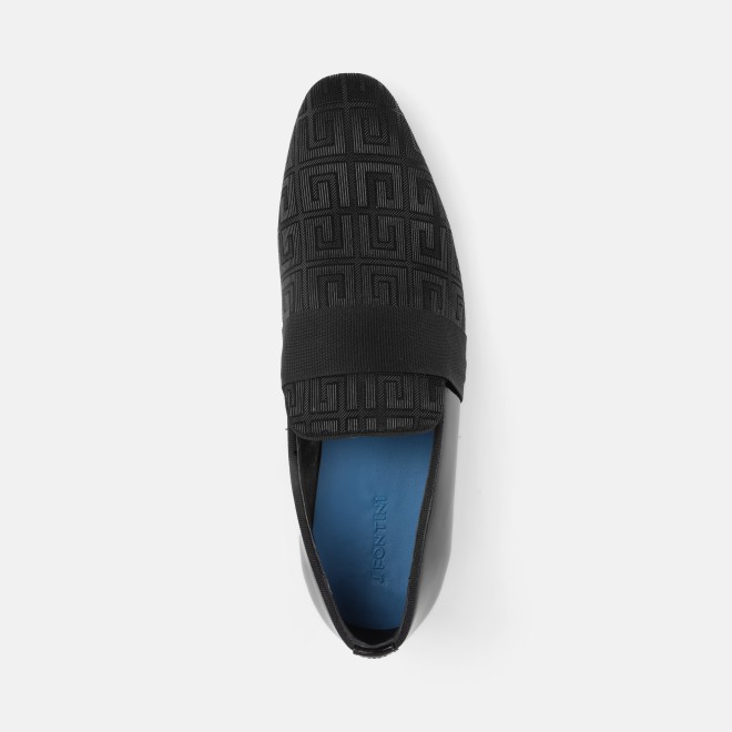 J.Fontini Men Black Party Moccasin (SKU: 14-1617-11-40)