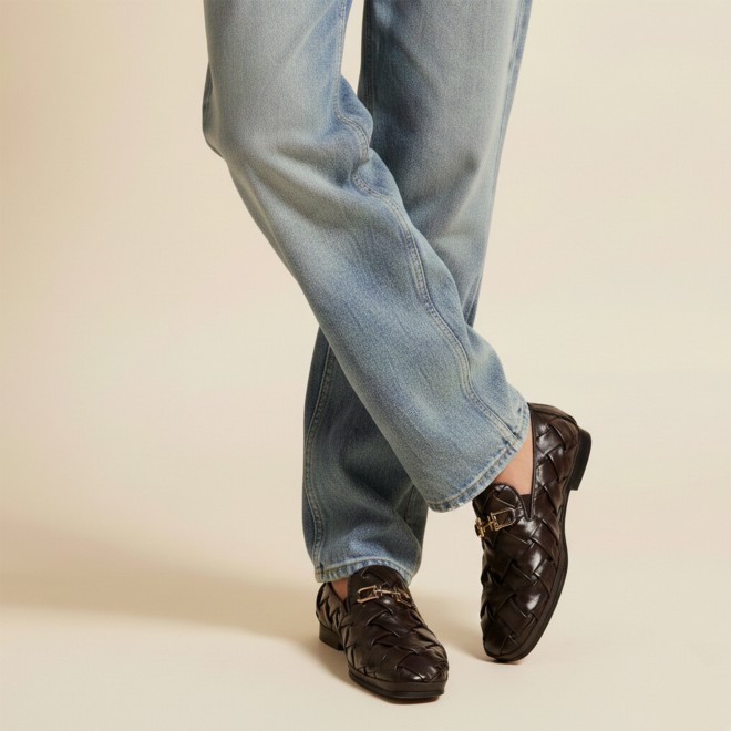 J.Fontini Men Brown Ethnic Slip Ons (SKU: 14-1648-12-41)
