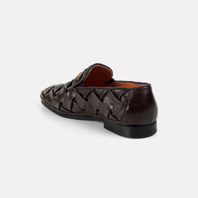J.Fontini Men Brown Ethnic Slip Ons (SKU: 14-1648-12-41)