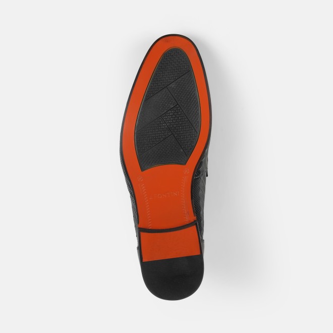 J.Fontini Men Black Formal Moccasin (SKU: 14-1650-11-40)