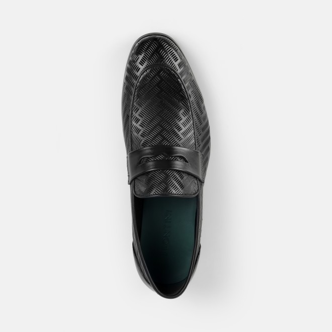 J.Fontini Men Black Formal Moccasin (SKU: 14-1650-11-40)