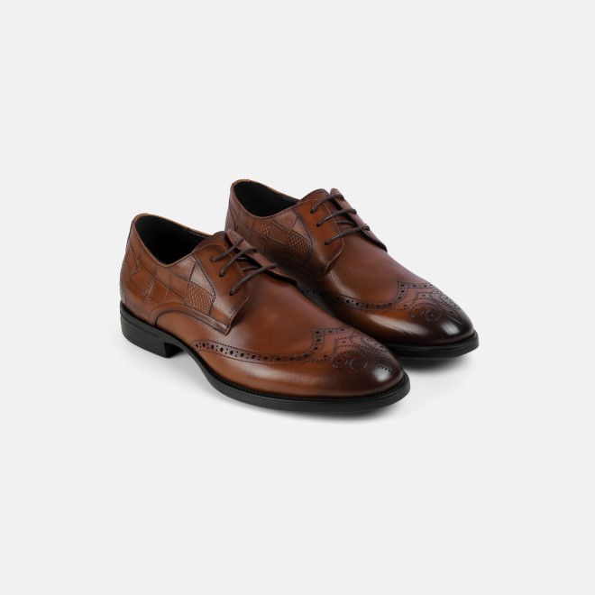 J.Fontini Men Tan Formal Brogue (SKU: 14-1651-23-40)