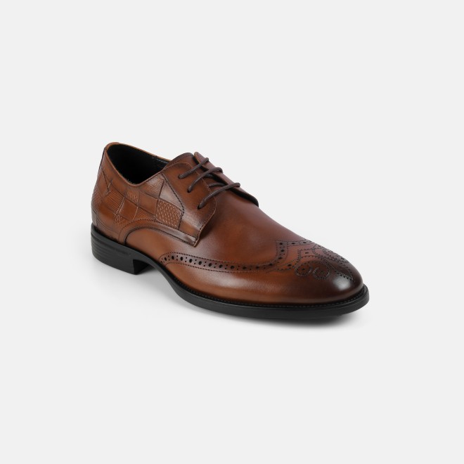 J.Fontini Men Tan Formal Brogue (SKU: 14-1651-23-40)