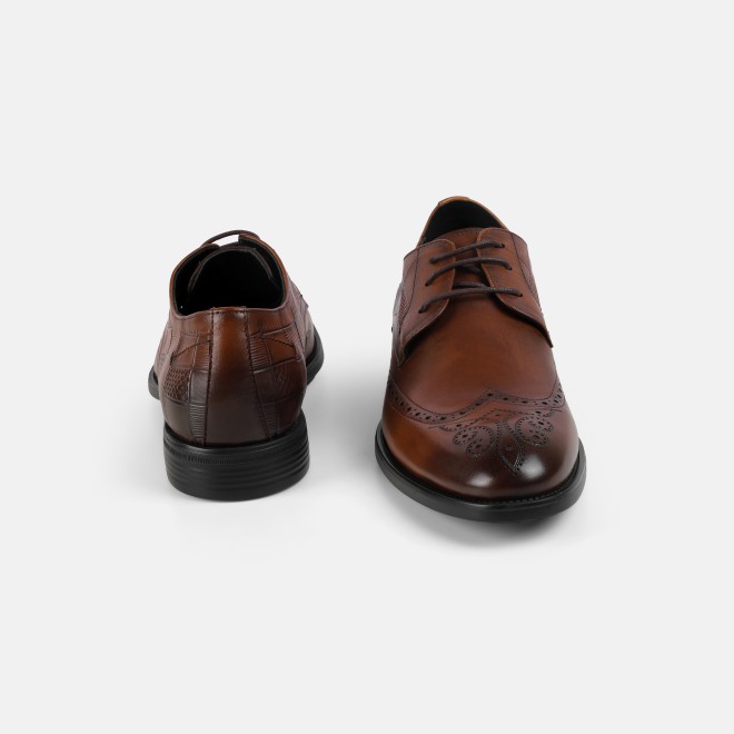 J.Fontini Men Tan Formal Brogue (SKU: 14-1651-23-40)