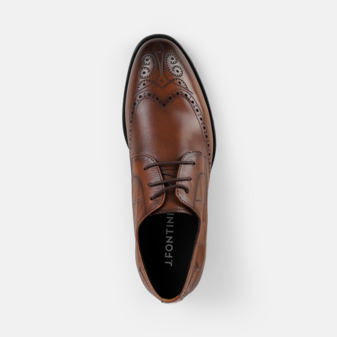 J.Fontini Men Tan Formal Brogue (SKU: 14-1651-23-40)
