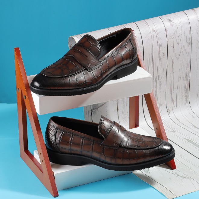 J.Fontini Men Brown Formal Moccasin
