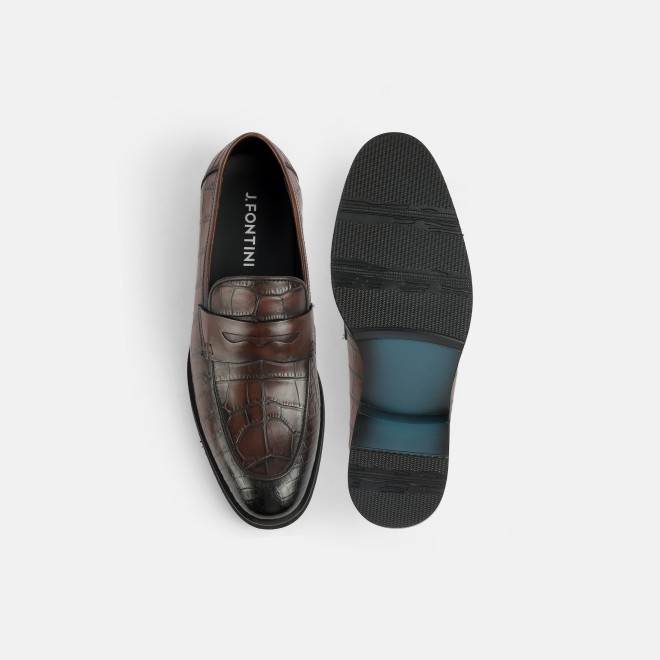 J.Fontini Men Brown Formal Moccasin (SKU: 14-1652-12-40)
