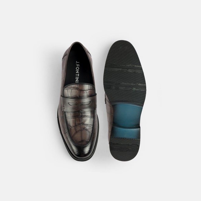 J.Fontini Men Grey Formal Moccasin (SKU: 14-1652-14-40)