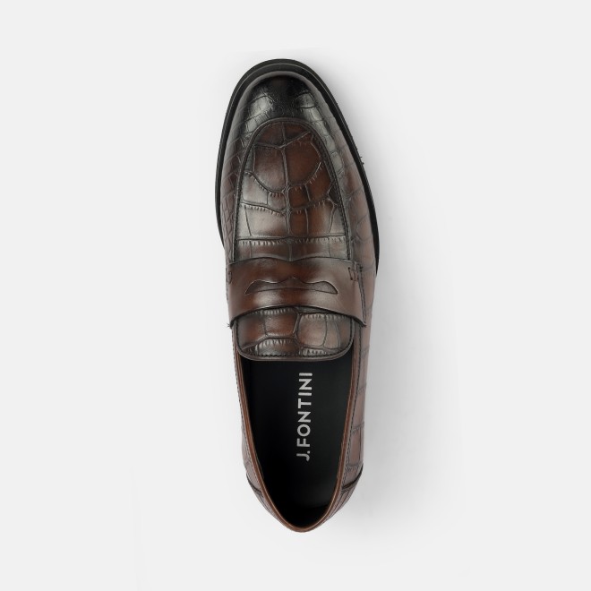 J.Fontini Men Brown Formal Moccasin (SKU: 14-1652-12-40)