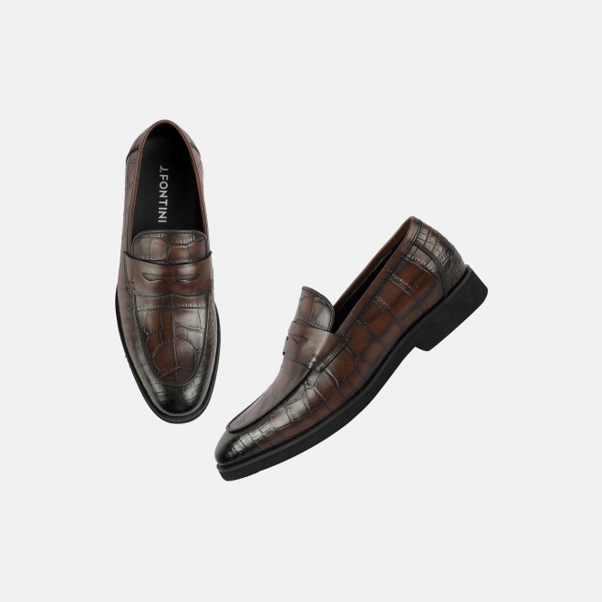 J.Fontini Men Brown Formal Moccasin (SKU: 14-1652-12-40)