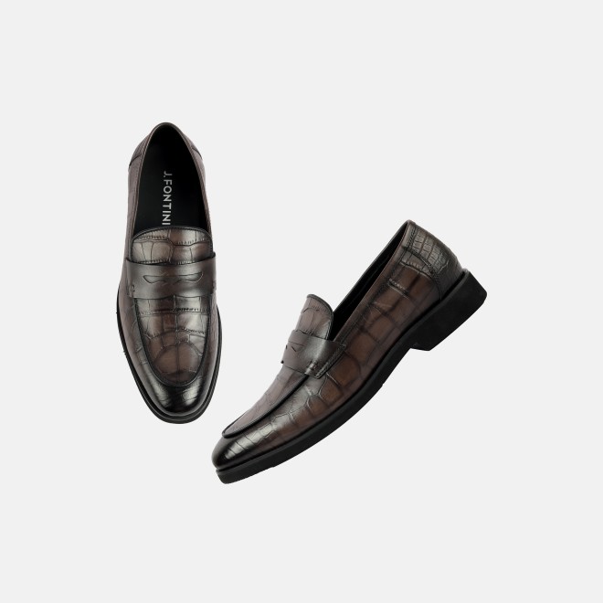 J.Fontini Men Grey Formal Moccasin (SKU: 14-1652-14-40)