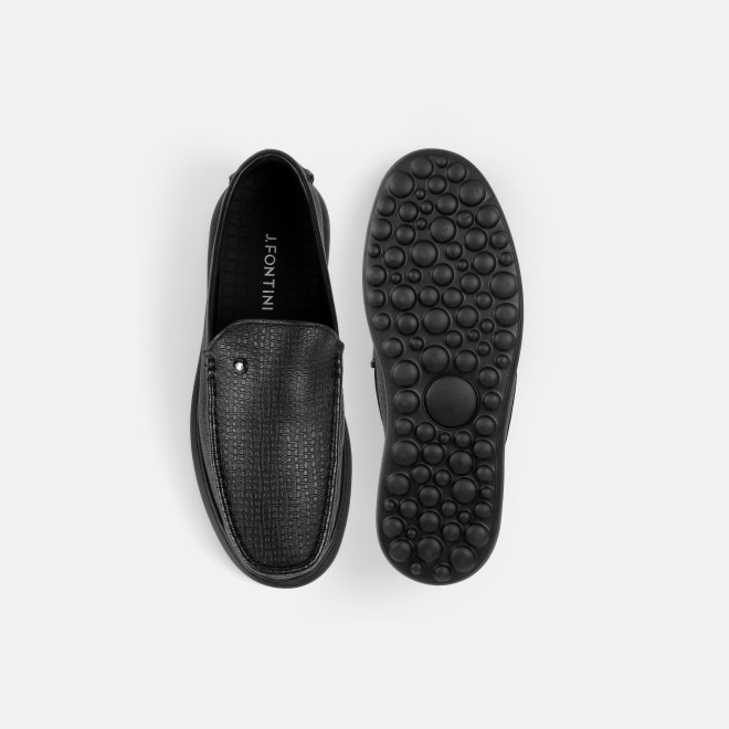 J.Fontini Men Black Casual Loafers (SKU: 14-1656-11-41)