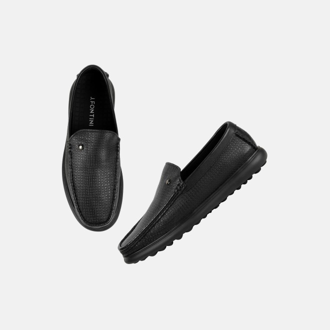 J.Fontini Men Black Casual Loafers (SKU: 14-1656-11-41)