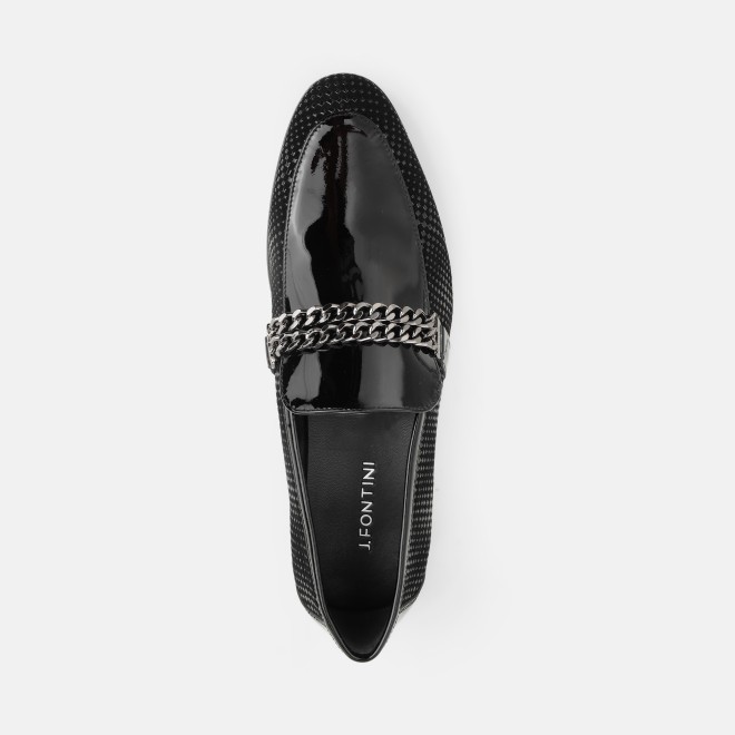 J.Fontini Men Black Party Moccasin (SKU: 14-1663-11-41)