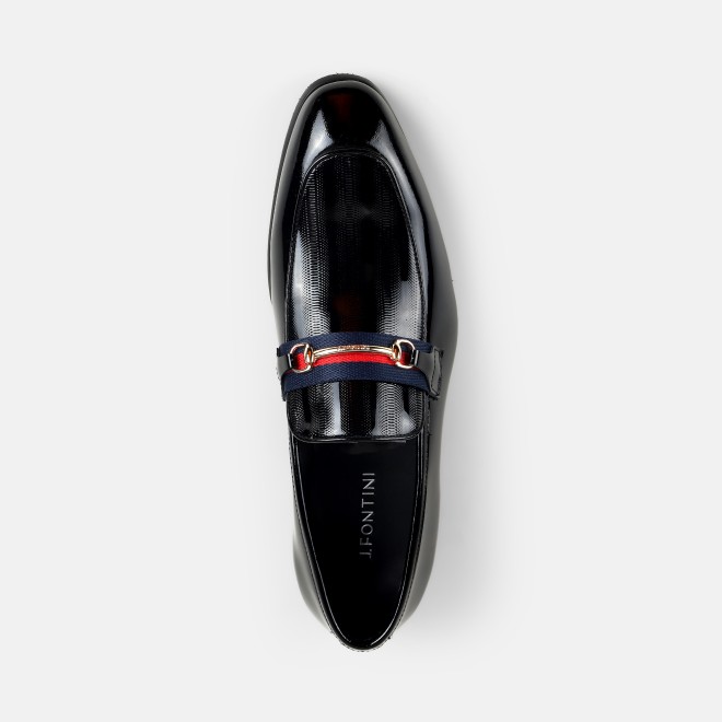 J.Fontini Men Black Party Moccasin (SKU: 14-1665-11-39)