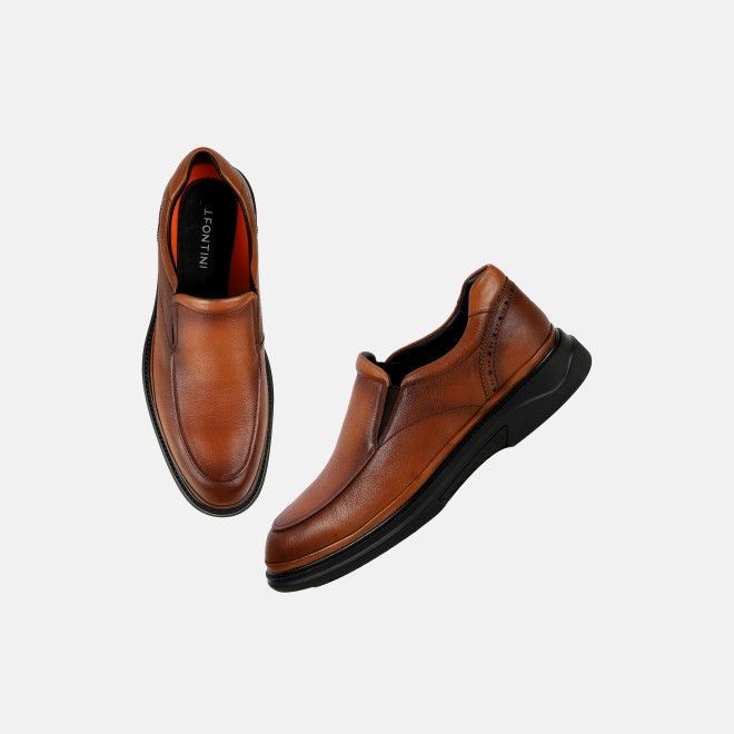 J.Fontini Men Tan Formal Moccasin (SKU: 14-1668-23-42)