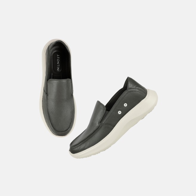 J.Fontini Men Grey Casual Loafers (SKU: 14-1669-14-41)