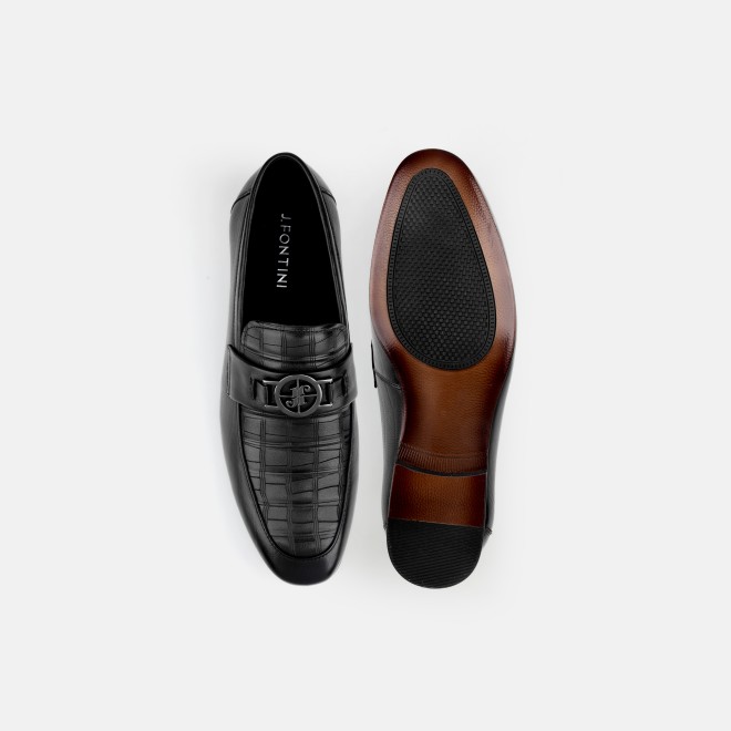 J.Fontini Men Black Formal Moccasin (SKU: 14-1670-11-44)