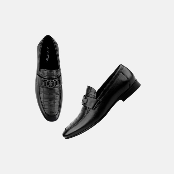 J.Fontini Men Black Formal Moccasin (SKU: 14-1670-11-44)