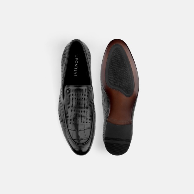 J.Fontini Men Black Formal Moccasin (SKU: 14-1671-11-40)