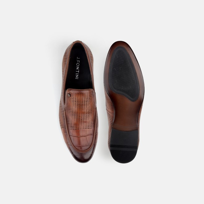 J.Fontini Men Tan Formal Moccasin (SKU: 14-1671-23-41)