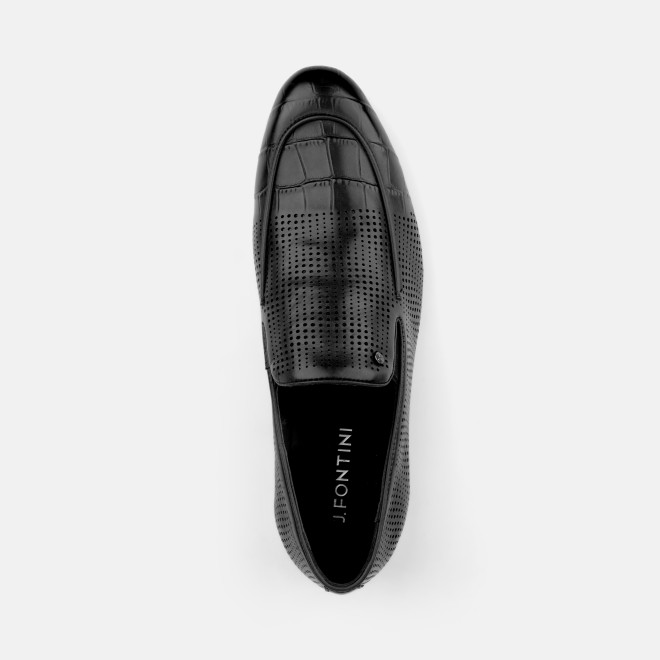 J.Fontini Men Black Formal Moccasin (SKU: 14-1671-11-40)