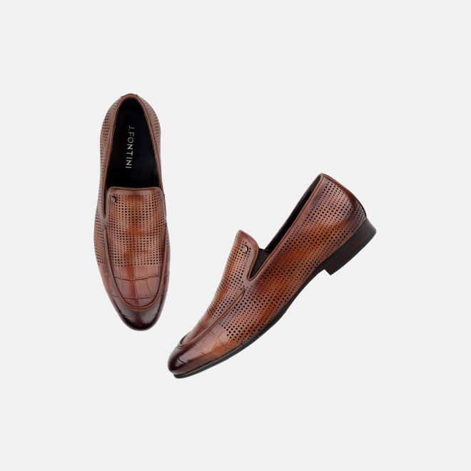 J.Fontini Men Tan Formal Moccasin (SKU: 14-1671-23-41)