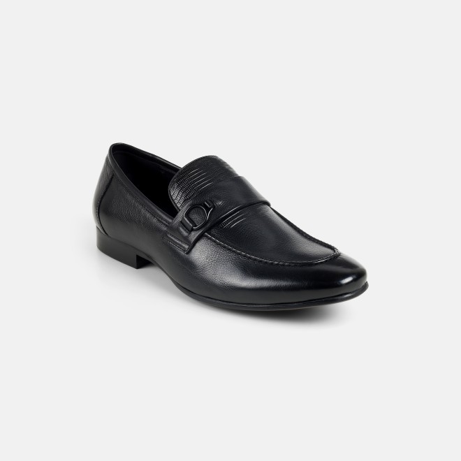 J.Fontini Men Black Formal Moccasin