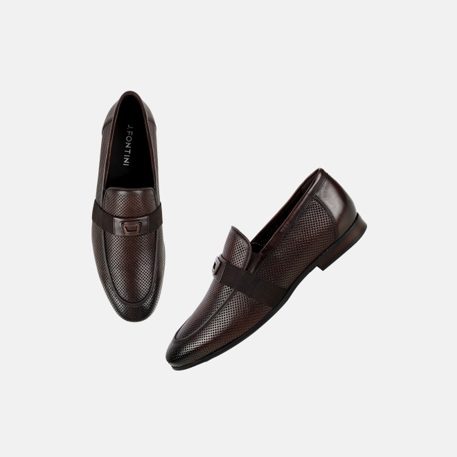 J.Fontini Men Brown Formal Moccasin (SKU: 14-1674-12-42)