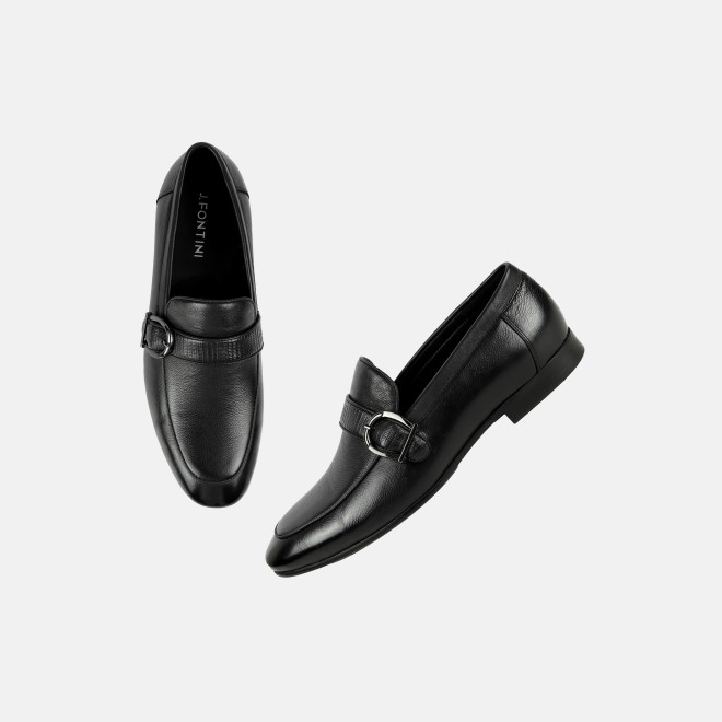 J.Fontini Men Black Formal Moccasin (SKU: 14-1675-11-41)