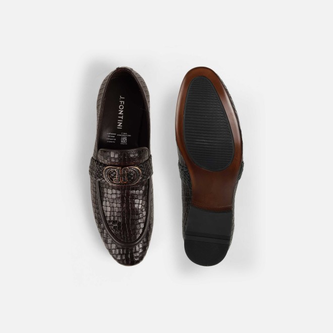 J.Fontini Men Brown Formal Moccasin (SKU: 14-1678-12-41)