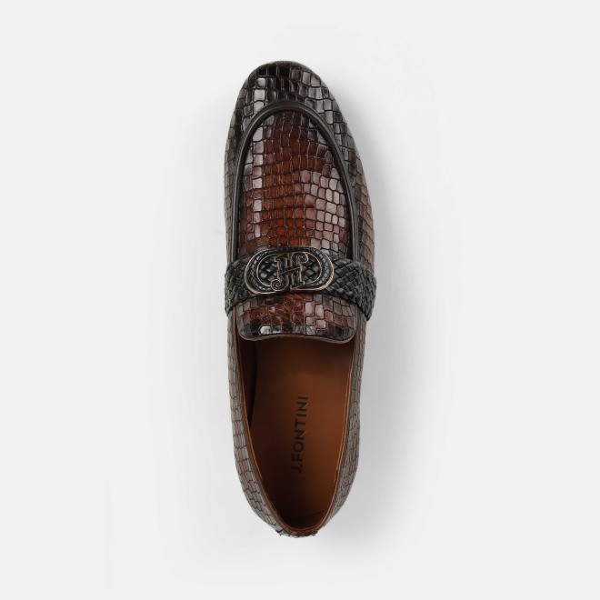 J.Fontini Men Tan Formal Moccasin (SKU: 14-1678-23-40)