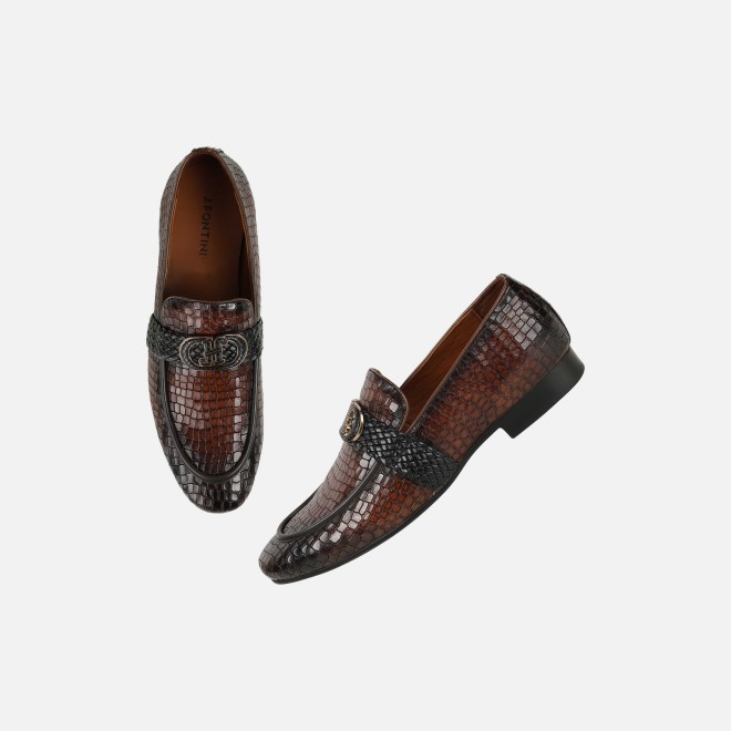 J.Fontini Men Tan Formal Moccasin (SKU: 14-1678-23-40)