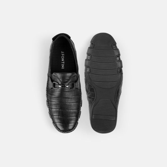 J.Fontini Men Black Casual Loafers (SKU: 14-1679-11-42)