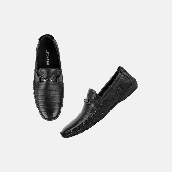 J.Fontini Men Black Casual Loafers (SKU: 14-1679-11-42)